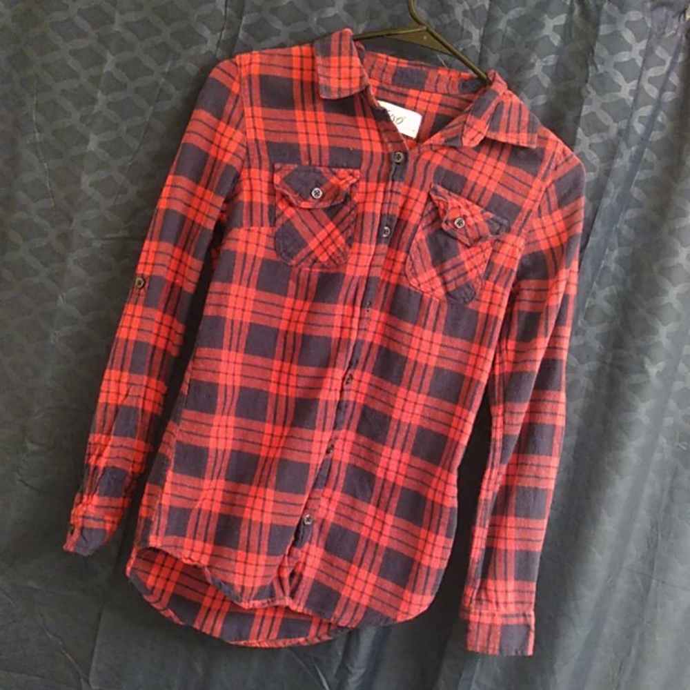 Cute red plaid I think cute shirt.